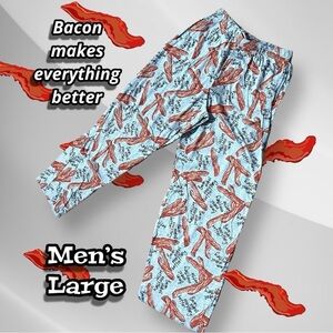 Fun Boxers Men’s Bacon Makes Everything Better Flannel Pajama Lounge Pants Large